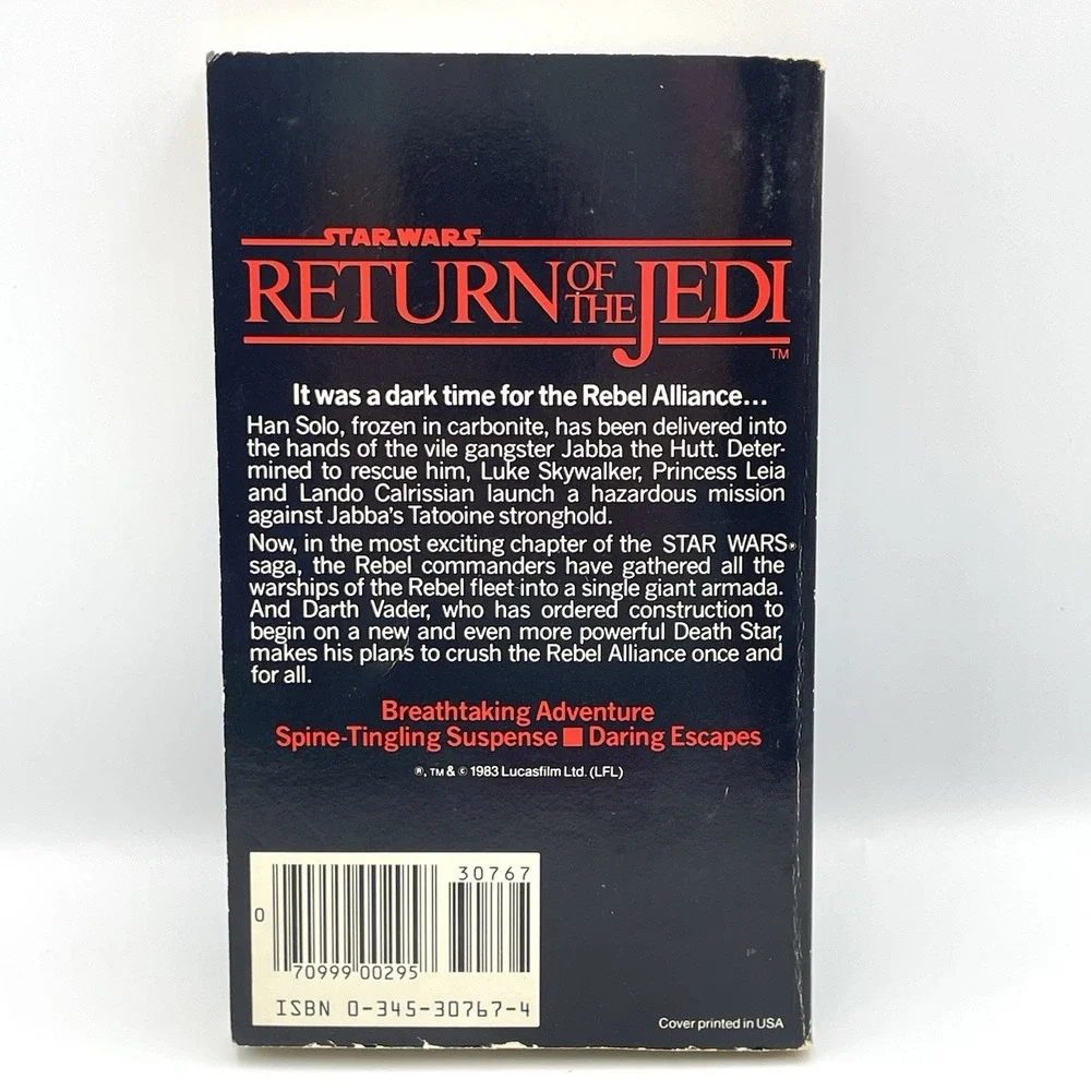 STAR WARS Return of the Jedi Paperback Novel by James‎ Khan 1st Edition 1983